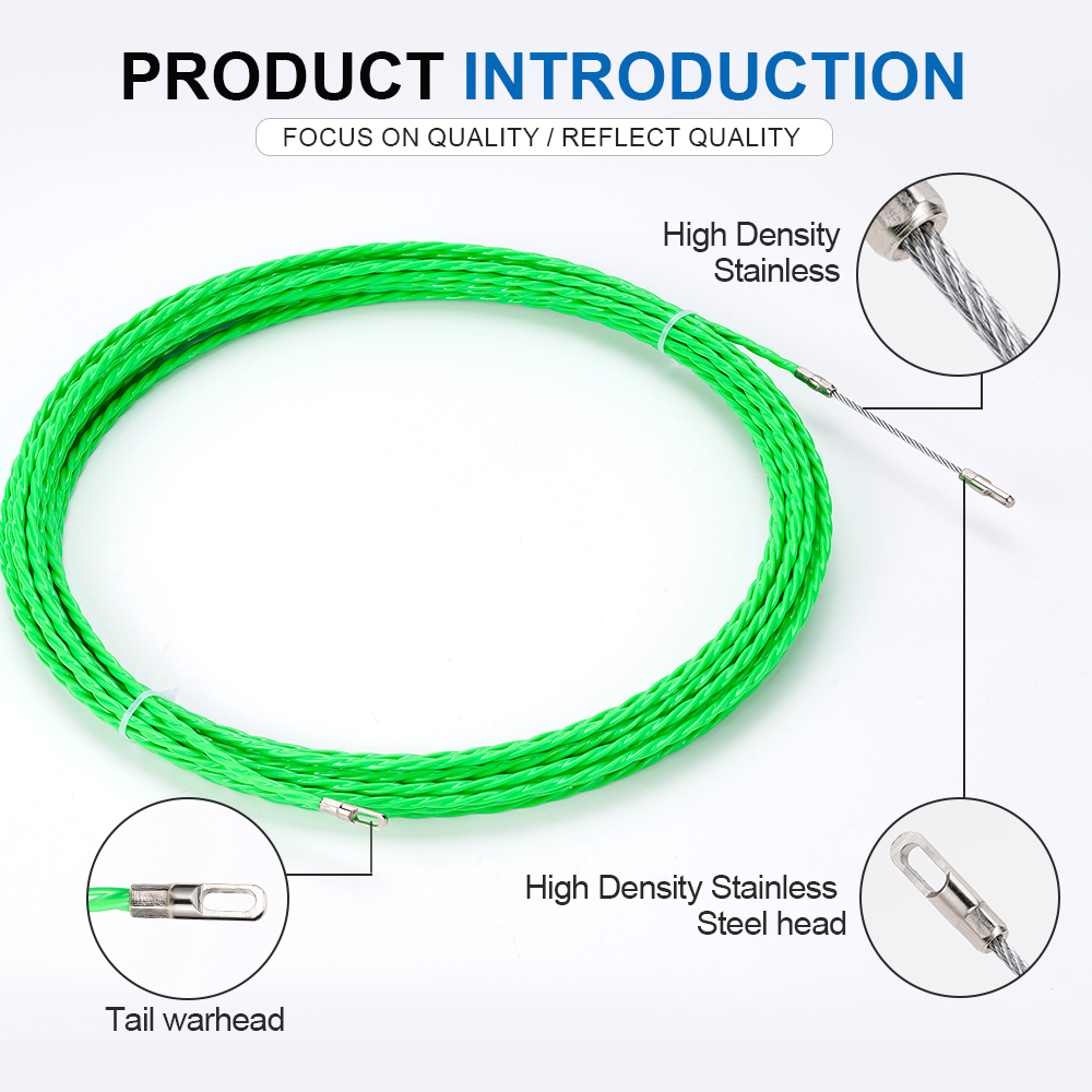 4MM Fiberglass Fish Tape Cable - Power Tools Green Color recension och pris