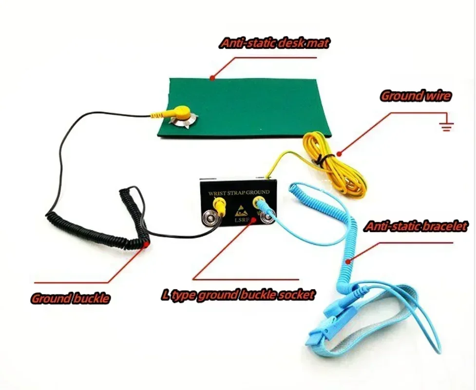 1pc ESD Ground Wire Anti-stati - Power Tools Yellow And Black recension och pris