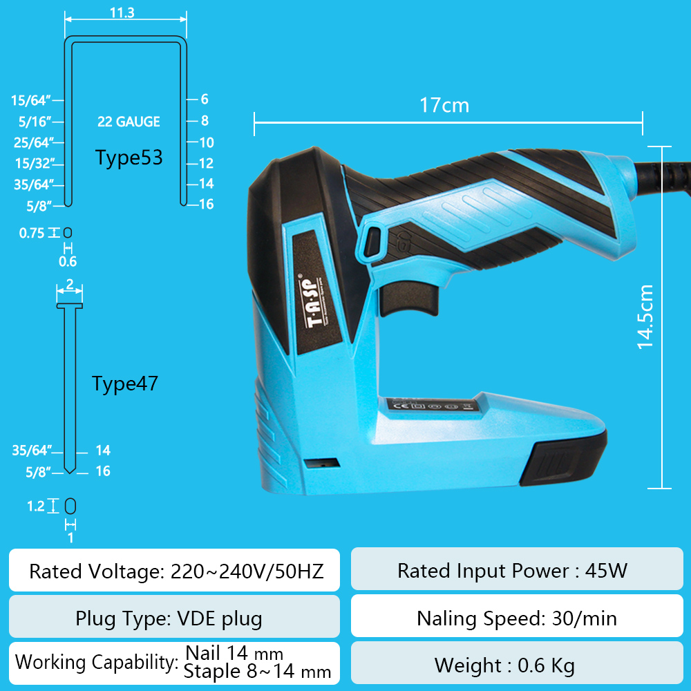 230V 2 in 1 Electric Staple Gu - Power Tools In Construction recension och pris